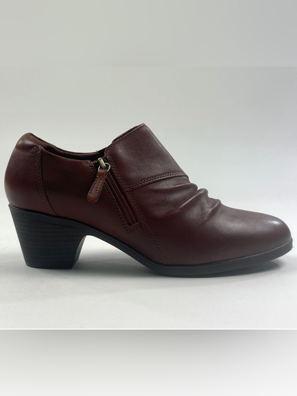 Clarks Emily2 Braley Brown Womens 10 Wide Booties Leather Ankle Boots 26179598